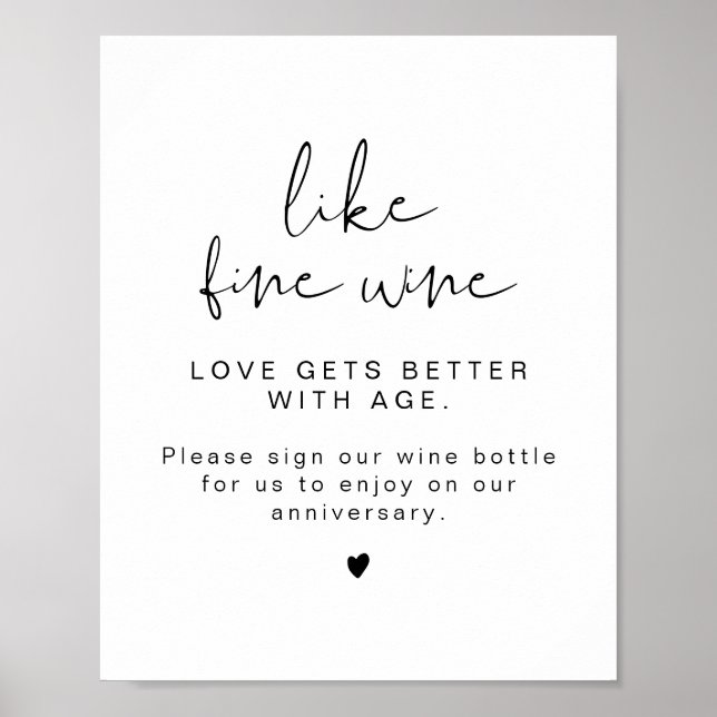 ADELLA Edgy Minimal Wine Wedding Guestbook Sign (Front)