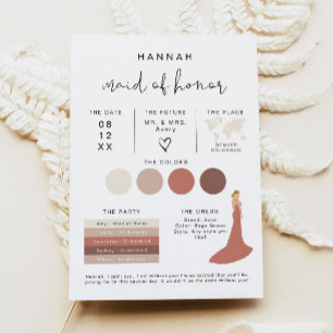 ADELLA Edgy Modern EDITABLE Bridesmaid Info Card