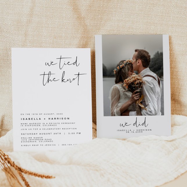ADELLA Edgy Modern Minimalist Elopement Reception Invitation (Creator Uploaded)