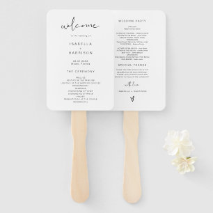 ADELLA Edgy Modern Minimalist Wedding Program Hand Fan