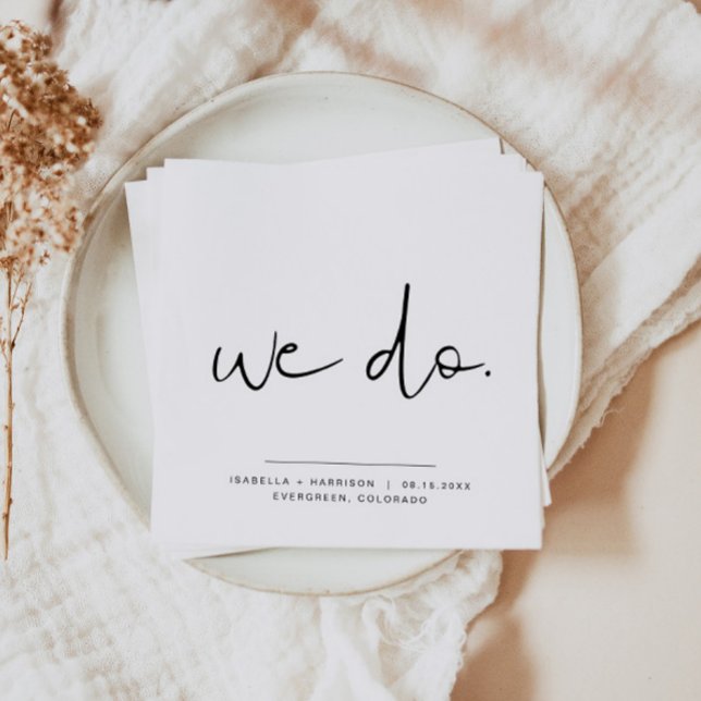 ADELLA Edgy Modern Minimalist Wedding We Do Napkin (Creator Uploaded)