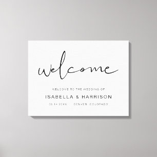 ADELLA Edgy Modern Minimalist Wedding Welcome  Canvas Print