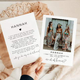 ADELLA Minimal Photo Maid of Honour Proposal Card