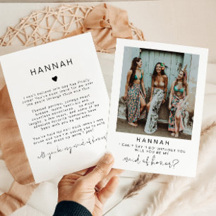 ADELLA Minimal Photo Maid of Honour Proposal Card