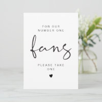 ADELLA Minimal Please Take a Fan Wedding Sign