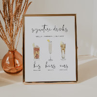 ADELLA Minimal Watercolor Cocktail Signature Drink