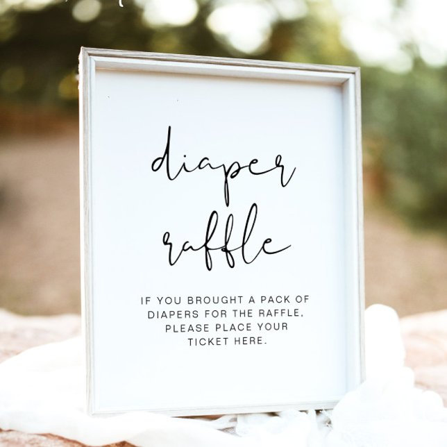 ADELLA Minimalist Modern Diaper Raffle Game Sign (Creator Uploaded)