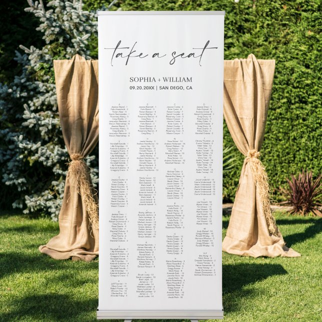 ADELLA Minimalist Wedding Seating Chart Retractable Banner (Creator Uploaded)