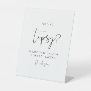 ADELLA Modern Feeling Tipsy Sign, Tip Bartender Pedestal Sign