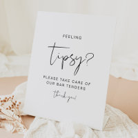 ADELLA Modern Feeling Tipsy Sign, Tip Bartender