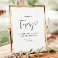 ADELLA Modern Feeling Tipsy Sign, Tip Bartender