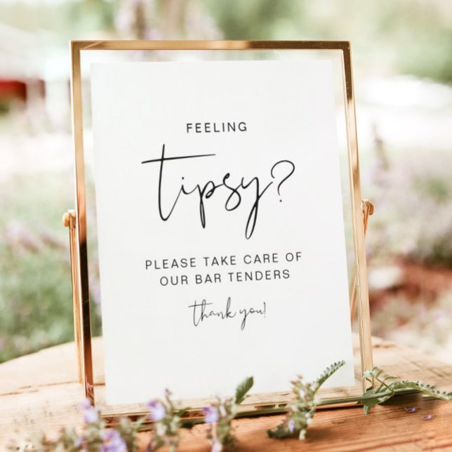 ADELLA Modern Feeling Tipsy Sign, Tip Bartender Poster (Creator Uploaded)