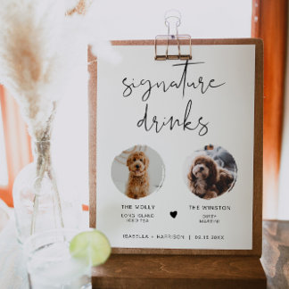 ADELLA Modern Minimal 2 Photo Pet Signature Drink Poster