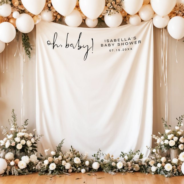 ADELLA Modern Minimal Baby Shower Photo Tapestry (Creator Uploaded)