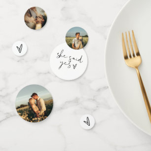 ADELLA Modern Minimal She Said Yes Bridal Shower Confetti