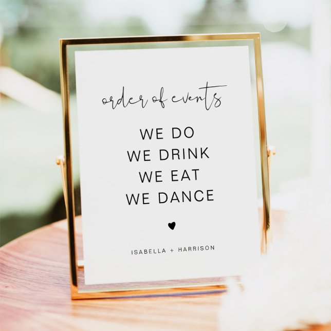 ADELLA Modern Minimal Wedding Order of Events Poster (Creator Uploaded)