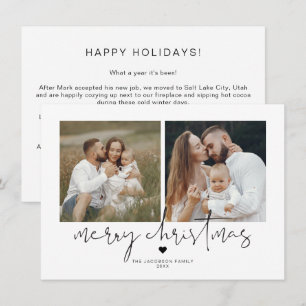ADELLA Modern Minimalist 2 Photo Christmas Card