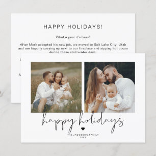 ADELLA Modern Minimalist 2 Photo Holiday Card
