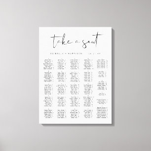 ADELLA Modern Minimalist Alphabetical Seating  Canvas Print