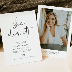 ADELLA Modern Minimalist Graduation Party  Invitation