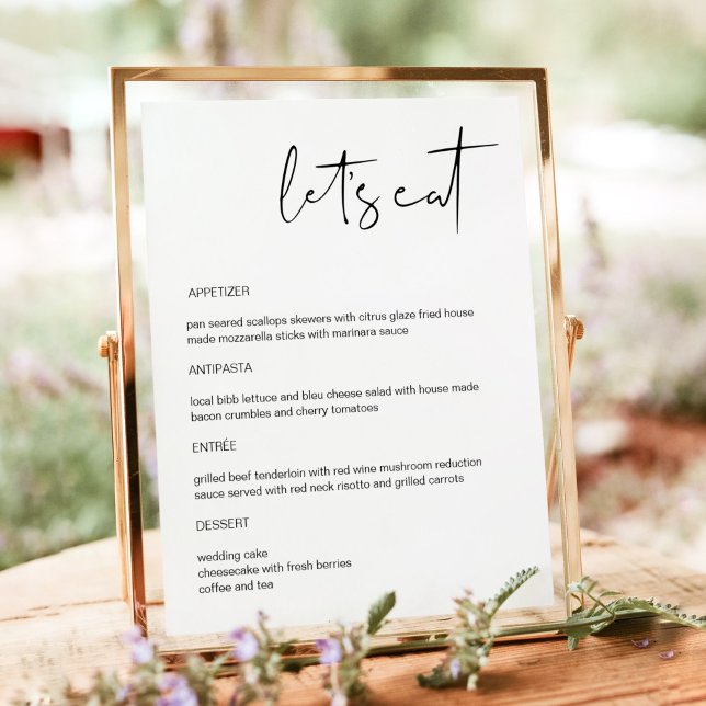 ADELLA- Modern Minimalist Let's Eat Dinner Menu Poster (Creator Uploaded)