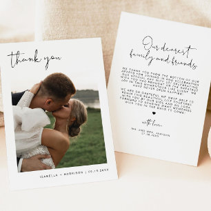 ADELLA Modern Minimalist Photo Wedding Thank You I Invitation