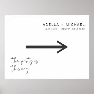 ADELLA Modern Minimalist Wedding Direction Sign