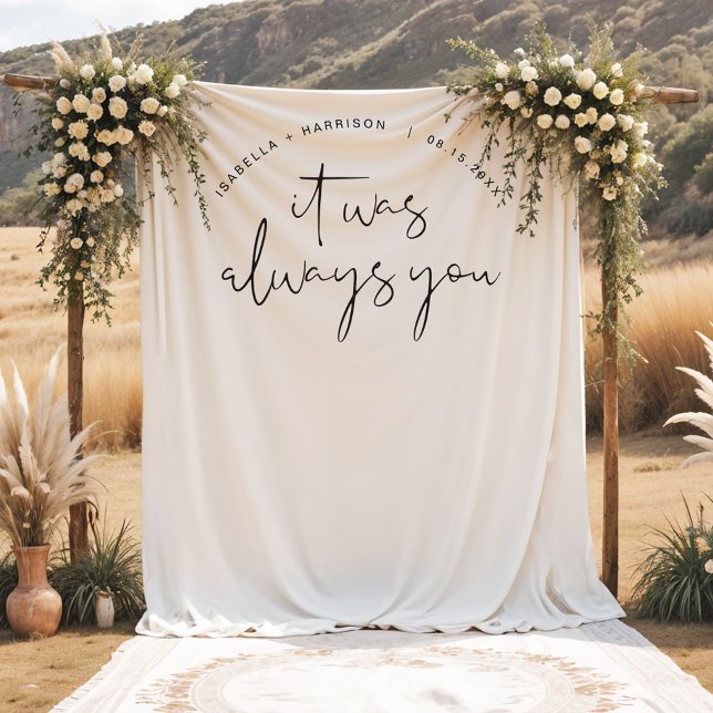 ADELLA Modern Minimalist Wedding Photo Backdrop Tapestry (Creator Uploaded)