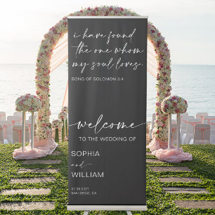 ADELLA Modern Minimalist Wedding Welcome Retract Retractable Banner