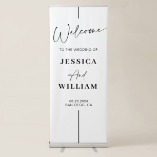 ADELLA Modern Minimalist Wedding Welcome Retractable Banner