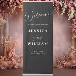 ADELLA Modern Minimalist Wedding Welcome Retractable Banner
