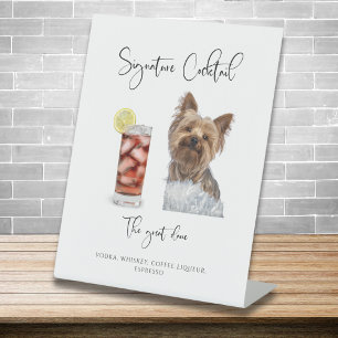 ADELLA Wedding Signature Dog Bar Menu Pedestal Sign