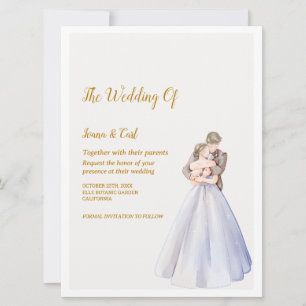 ADELLE Simple Dusk BLue Couple Wedding Invitation