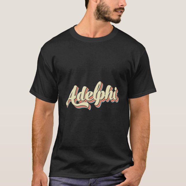 Adelphi Baseball Font T-Shirt (Front)