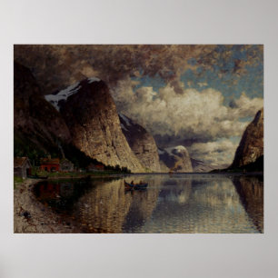 Adelsteen Normann A Cloudy Day On A Fjord Poster