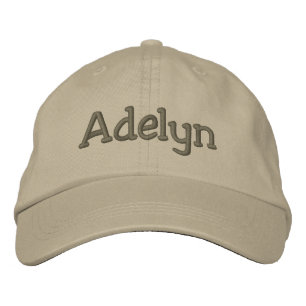 Adelyn Name Embroidered Baseball Cap Khaki