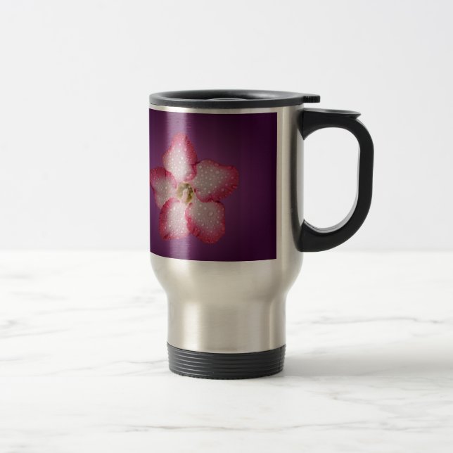 Adenium Pink Flower Flora Gradient Violet Travel Mug (Right)