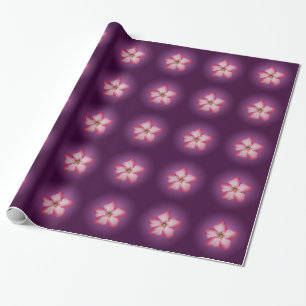 Adenium Pink Flower Flora Gradient Violet Wrapping Paper