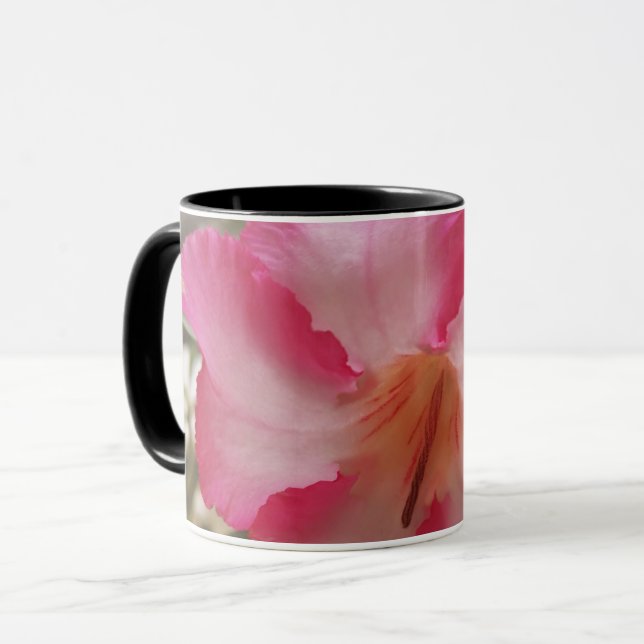 Adenium pink white flowers floral nature graden pl mug (Front Left)