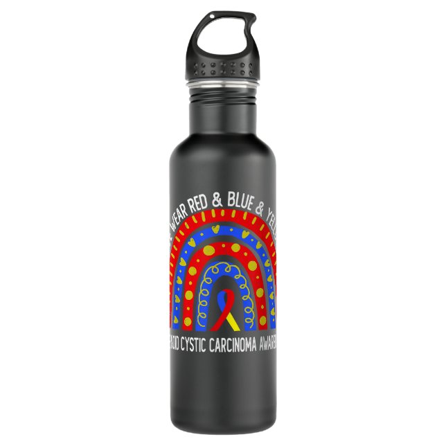 Adenoid Cystic Carcinoma Awareness Rainbow  710 Ml Water Bottle (Front)