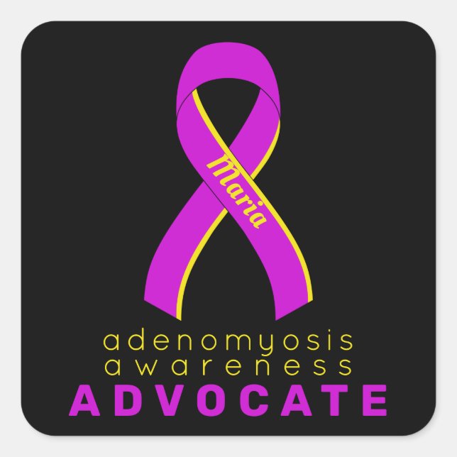 Adenomyosis Advocate Black Square Sticker (Front)