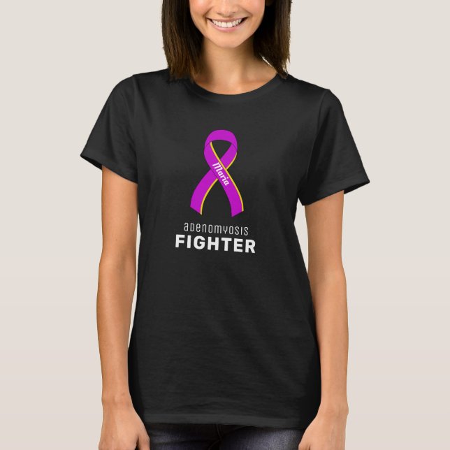 Adenomyosis Fighter Ribbon Black Women's T-Shirt (Front)