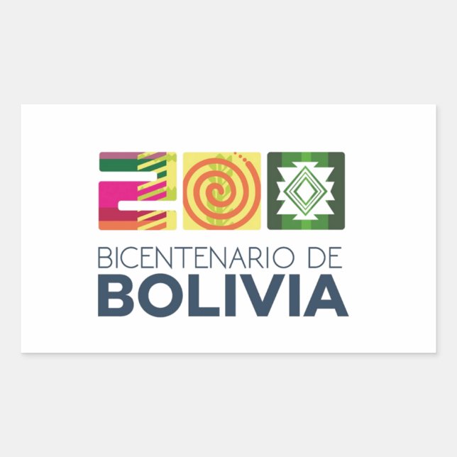 Adesivo bicentenario de Bolivia Rectangular Sticker (Front)