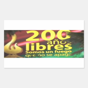 Adesivo La Paz 200 años libre Rectangular Sticker