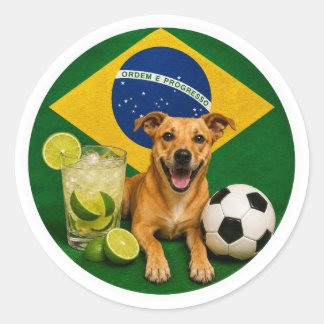 Adesivo Redondo Brasil Caramelo Classic Round Sticker