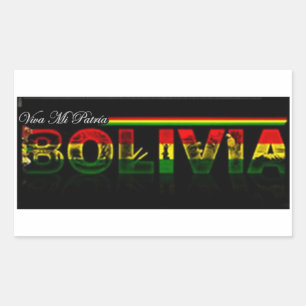 Adesivo Viva mi patria Bolivia Rectangular Sticker