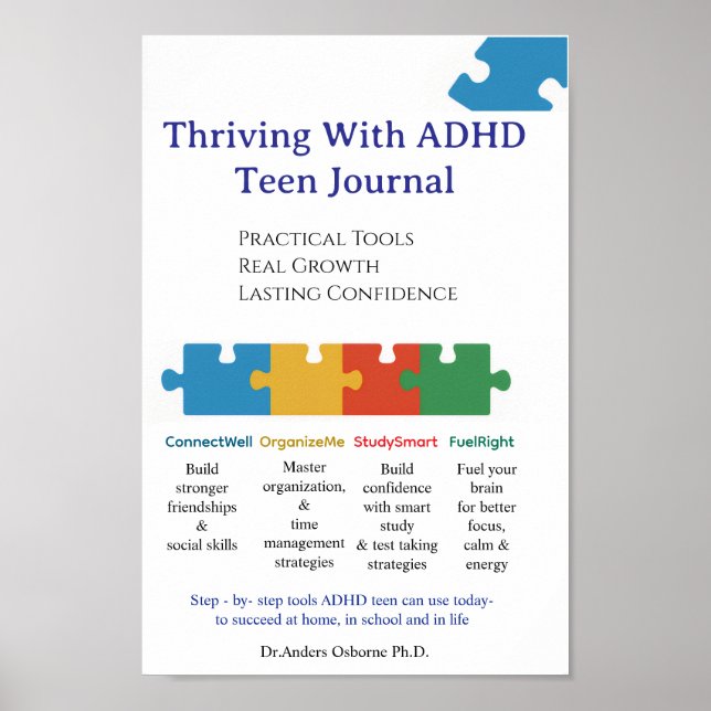 ADHD  2] Use this one ***FRONT COVER  TEEN JOURNAL Poster (Front)
