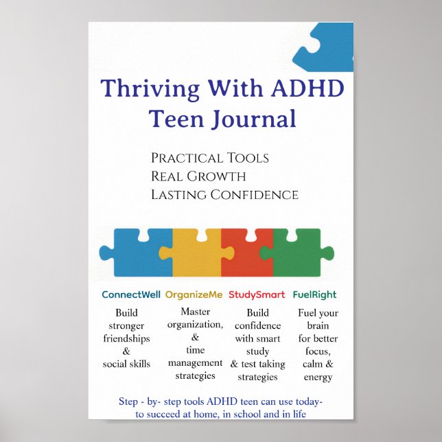 ADHD  3] Use this one ***FRONT COVER  TEEN JOURNAL Poster (Front)