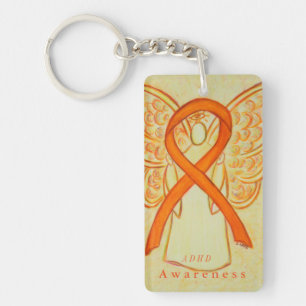 ADHD Angel Awareness Ribbon Keychain