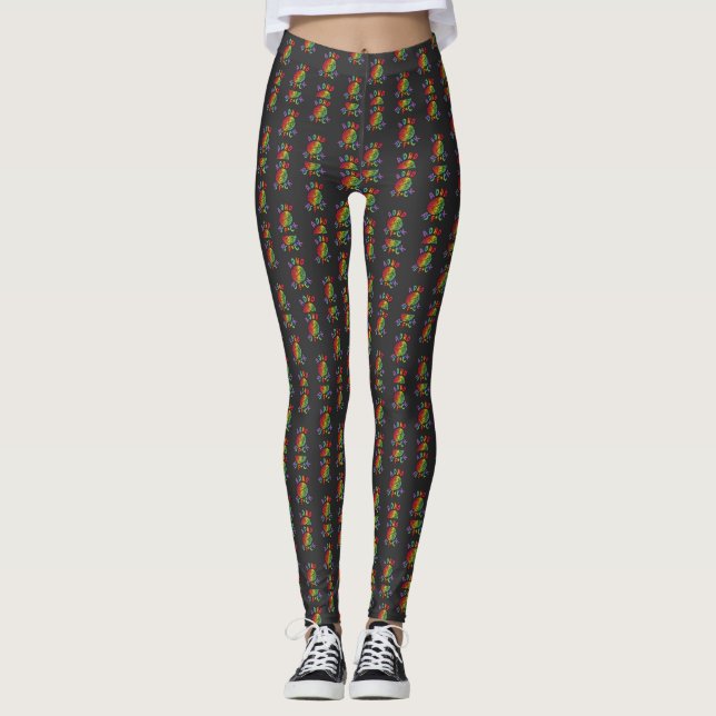 ADHD as F*ck Rainbow Brain Leggings (Front)